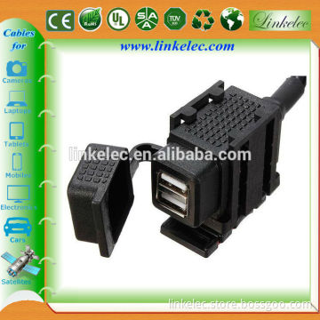 2.1A Waterproof Motorcycle USB Cigarette Lighter Dual USB cable